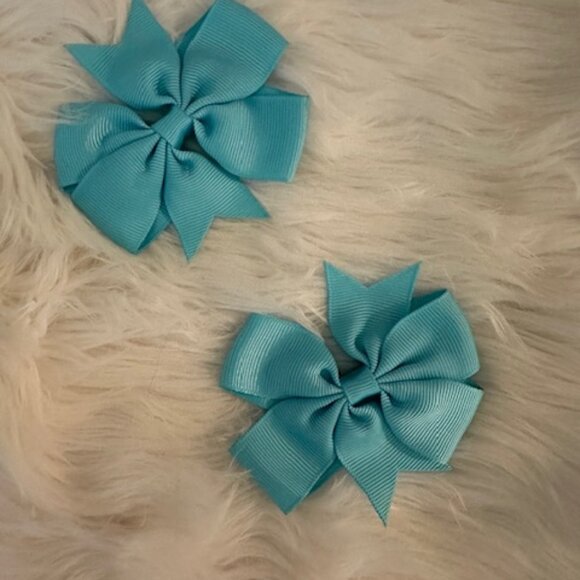 Hand Crafted Other - SET of Light Blue 3" Pinwheel Bow 7691 Handmade NWT Boutique